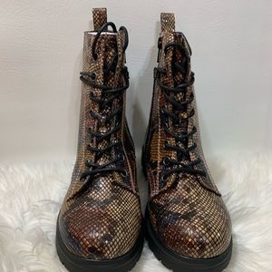 SO “Bowfin”  Snake Skin Combat Boot in Multi-Color